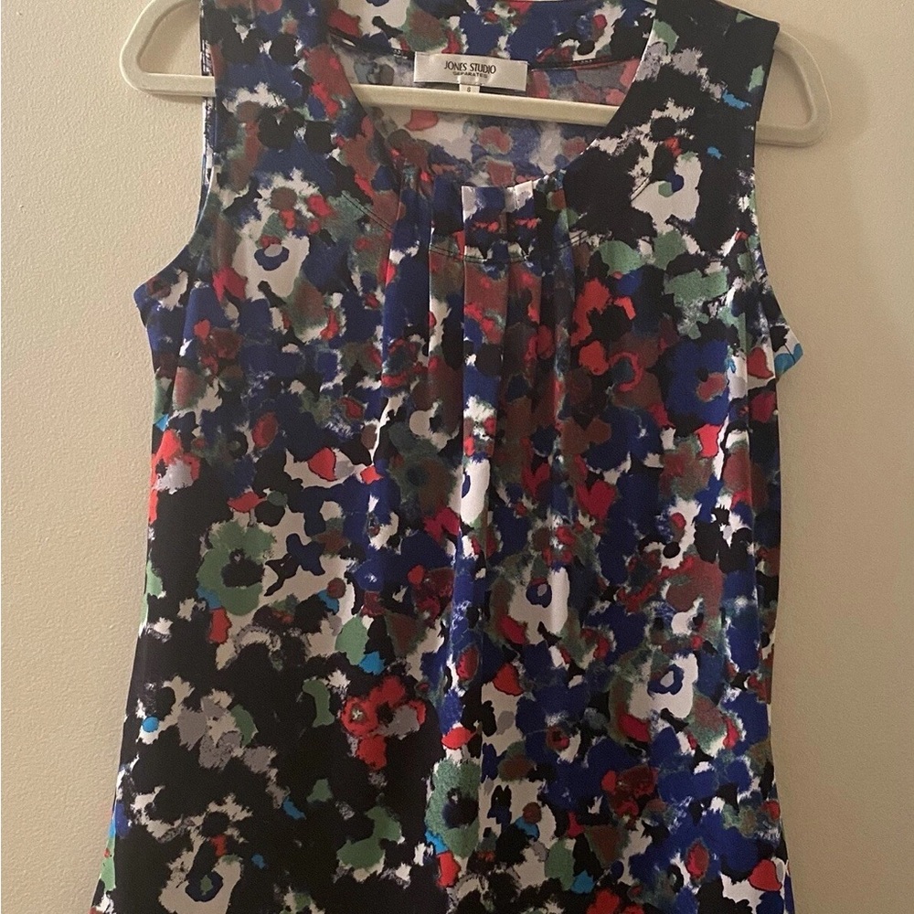 Jones Studio Multicolor Floral Print Sleeveless Top